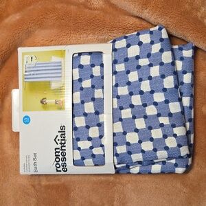 Room Essentials Blue and White Shower Curtain
